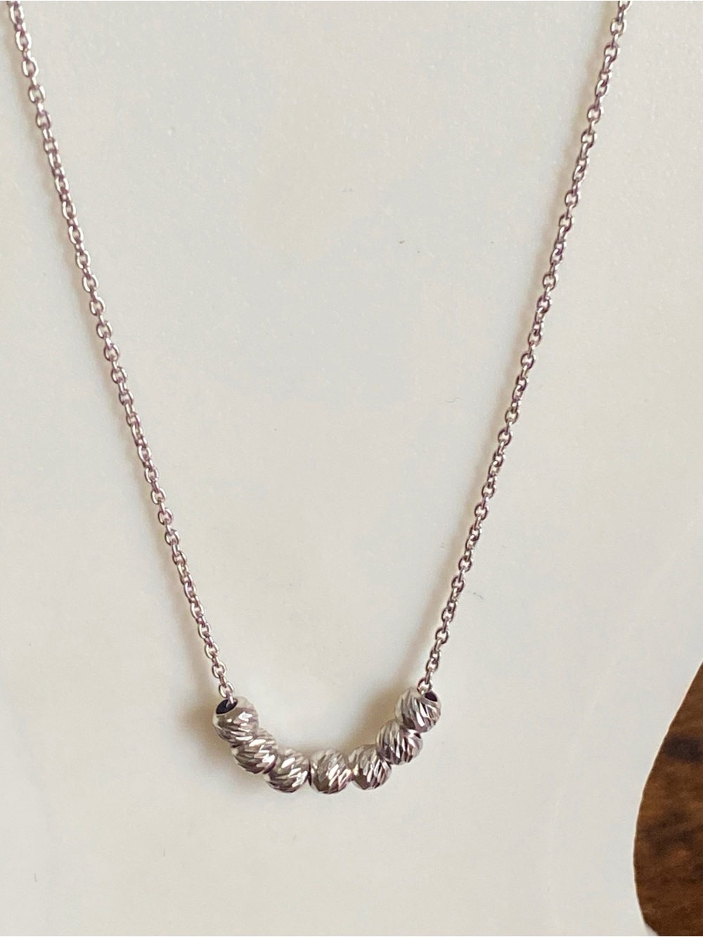vintage 925 sterling silver beaded necklace 18”